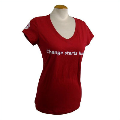 Women's United Way V-Neck T-Shirt Change Starts Here - Universal Promotions Universelles